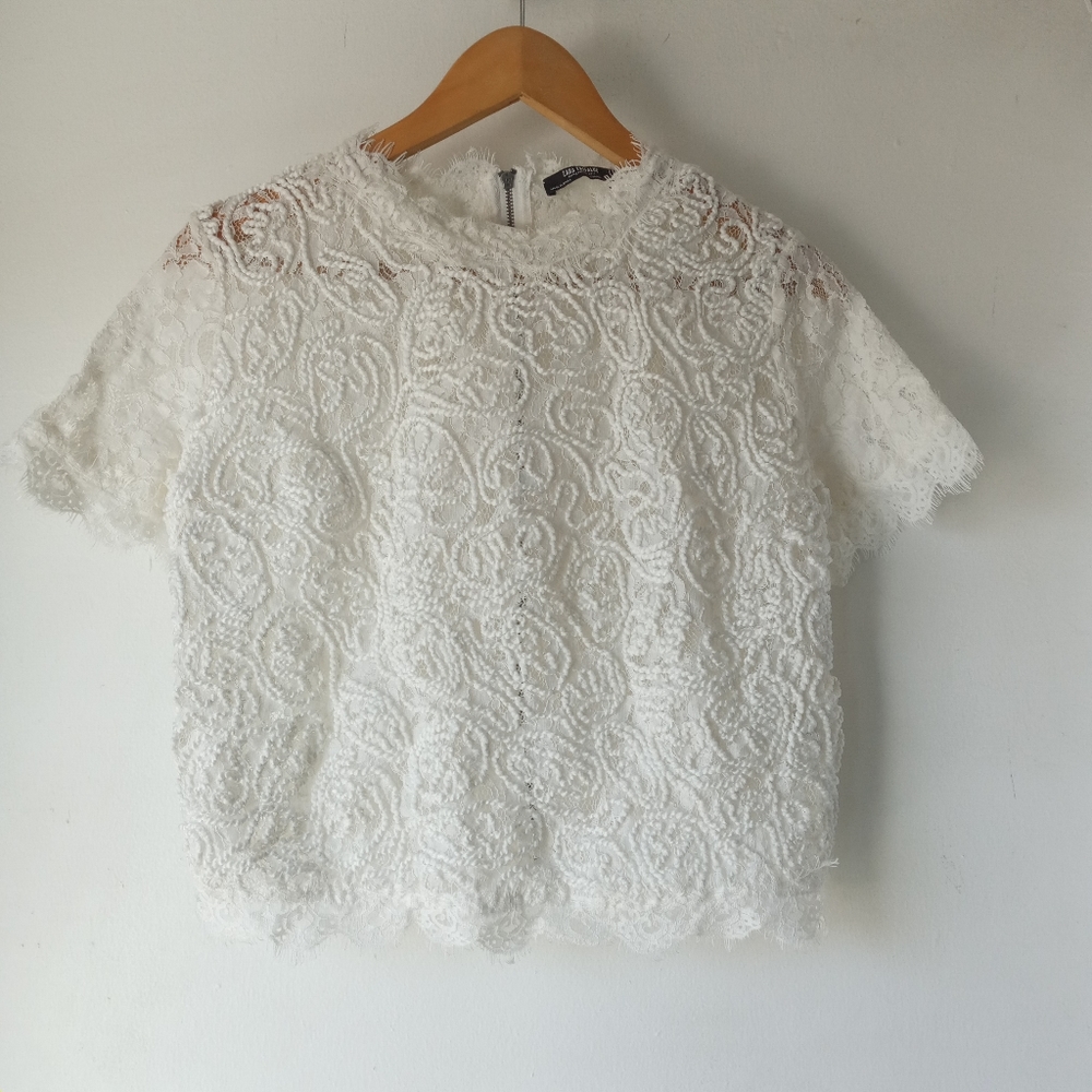 Zara Trafaluc L Lace Crochet Top